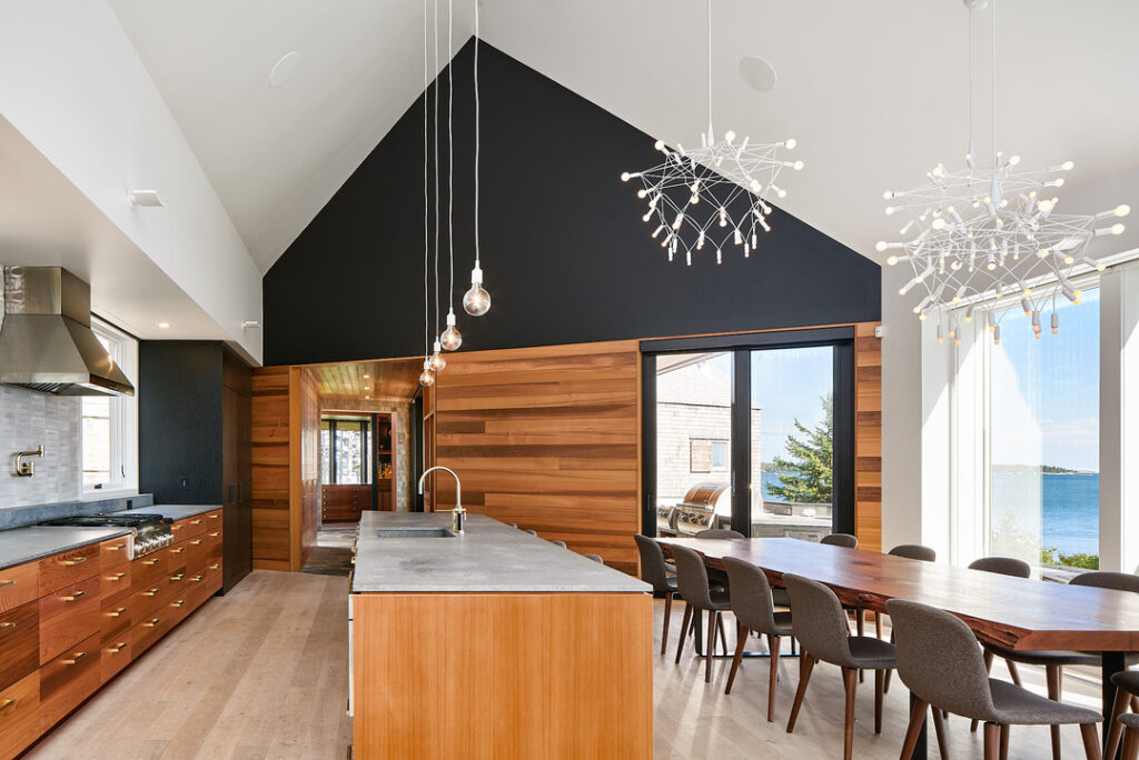 Shot of a custom kitchen island from the recent kitchen cabinet project in L'Etete, New Brunswick.