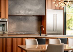 Shot of an industrial-style stove in a recent kitchen cabinet project on Elizabeth Parkway in Rothesay, New Brunswick.